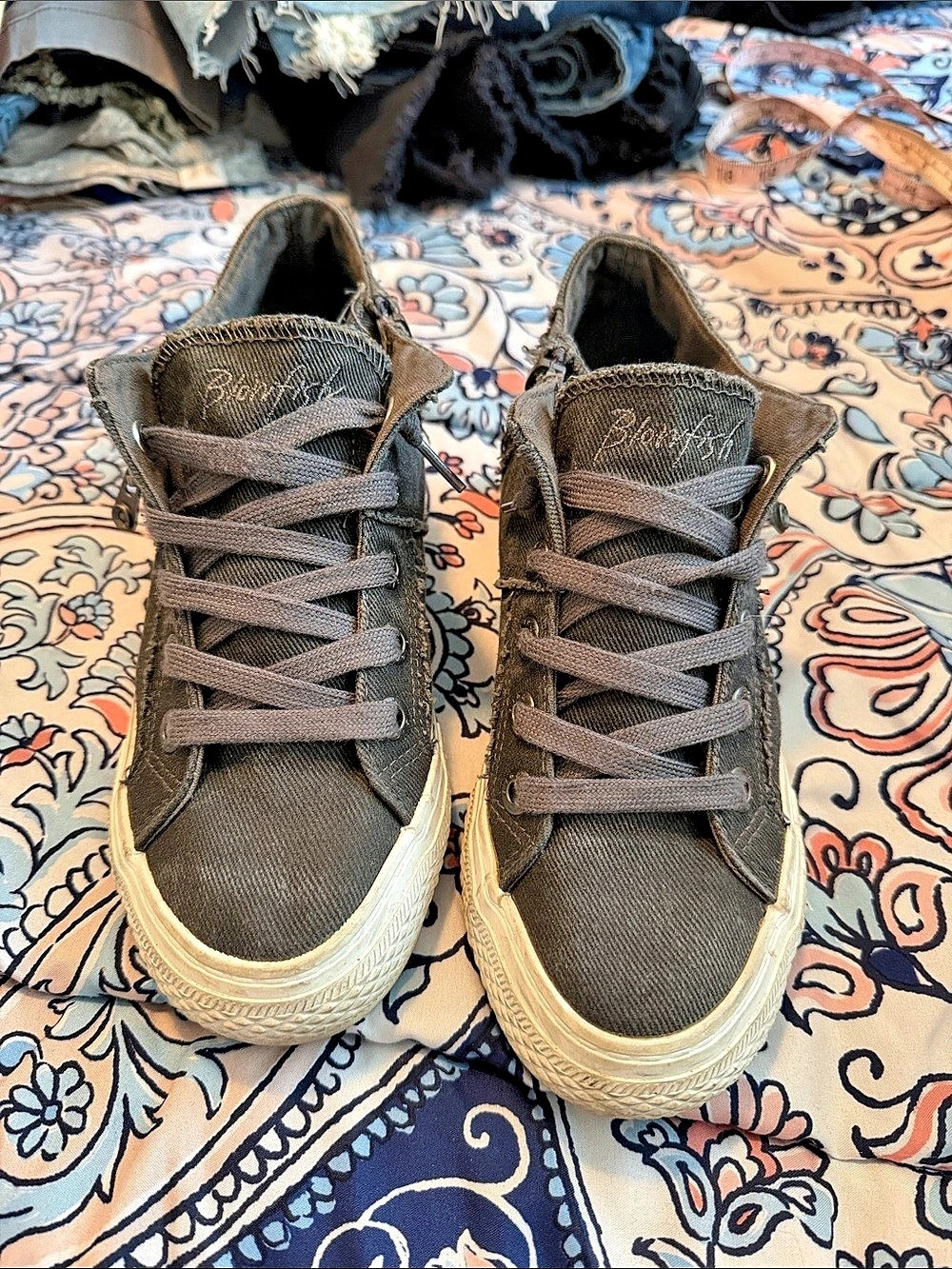 Blowfish Malibu Play Sneaker Distressed High Tops Black